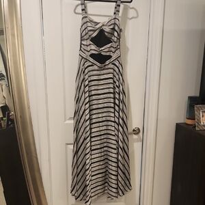Chic Azulu Monroe Striped Black and White Maxi Dress Size 8, New With Tags!
